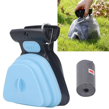 ABS Poop Scoop Pet Waste Bags Outdoor Garbage Holder Dispensers Portable With 1 Roll Decomposable bags