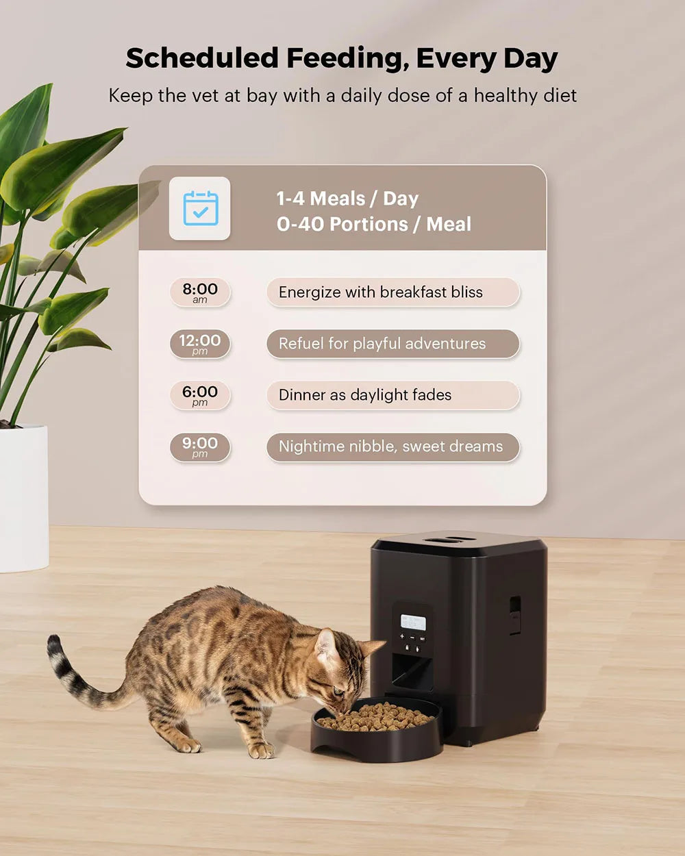 Automatic Smart Pet Feeder Dispenser Food Machine With Bowl