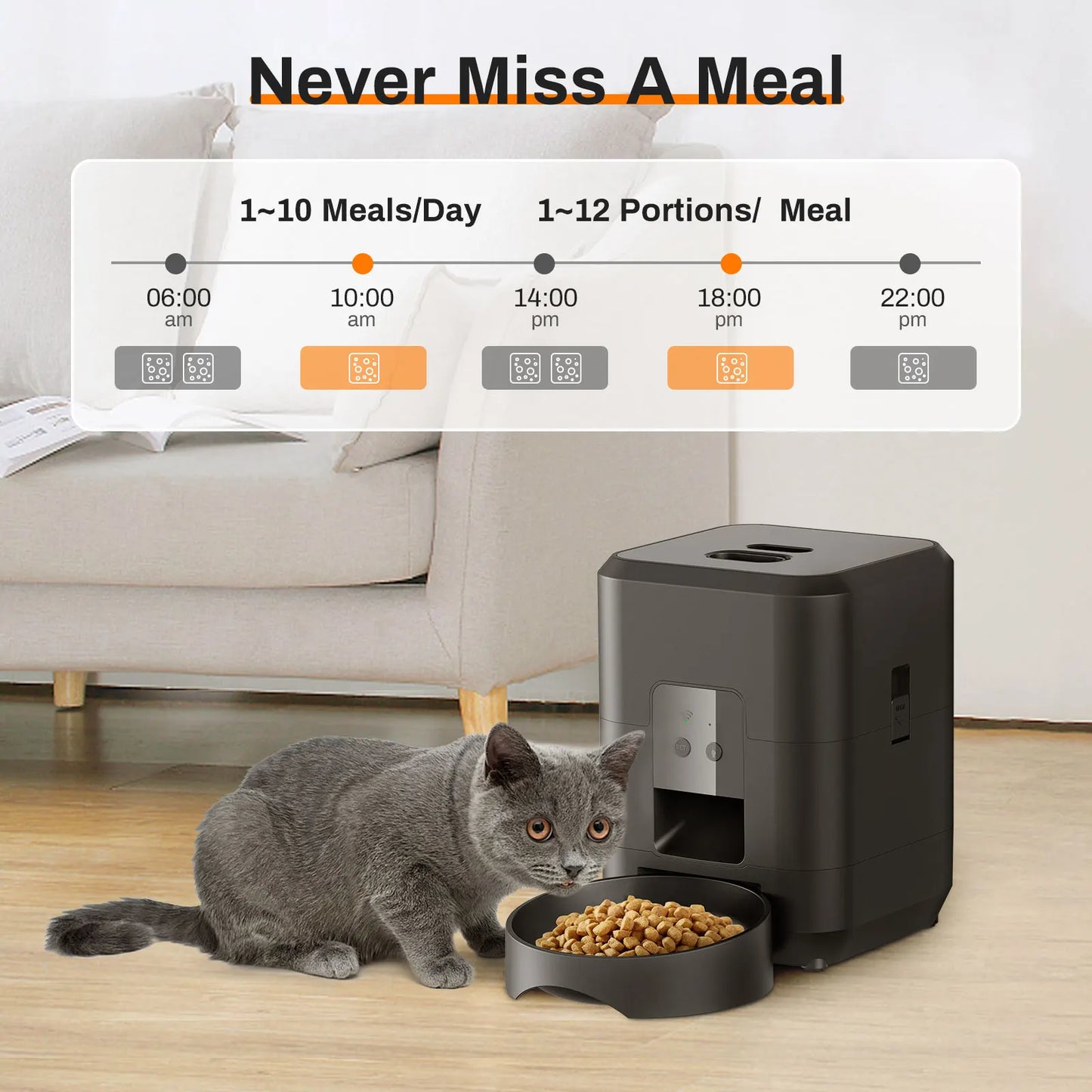 Automatic Smart Pet Feeder Dispenser Food Machine With Bowl